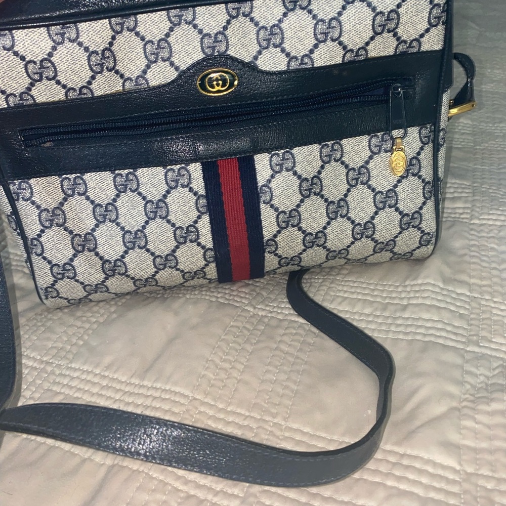 Gucci Navy Ophidia GG Crossbody Bag
